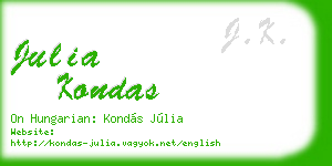 julia kondas business card