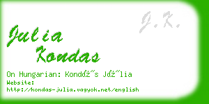 julia kondas business card